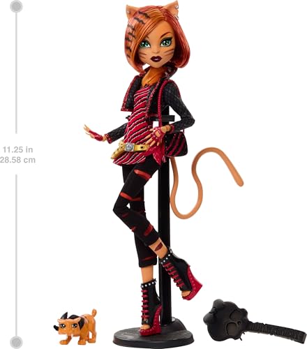 Monster High Boo-riginal Creeproduction Doll, Toralei Collectible Reproduction with Doll Stand, Diary, and Pet Saber-Tooth Tiger Sweet Fangs - Image 3