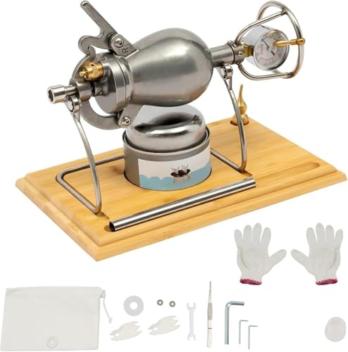 MáQuina Palomitas MaíZ Antigua China Con Manivela Manual Retro Y ManóMetro Acero Inoxidable, Ideal para Fiestas En Casa(368ML)