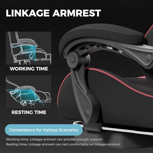 Image of LUCKRACER Gaming Chair for Adults, High Back Computer Office Chair, Red