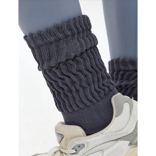 Women Crew Socks Retro Slouch Socks For Women Solid Casual Ribbed Crew Socks Pack of 54