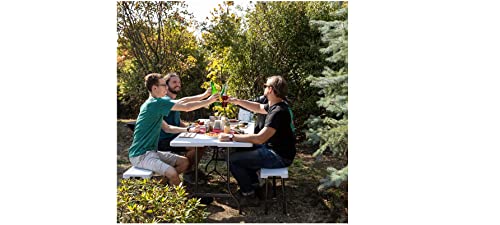BDW Gartentisch Klapptisch Klappbar 180x75 cm Tragegriff Kunststoff 8 Personen Buffettisch Campingtisch Garten Camping – Bild 4