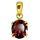 DENMOUS Colgante chapado en oro natural de 5,25 ratti o 4,50 quilates de hesonita (Gomed) para hombres y mujeres -B08YXJ99-01