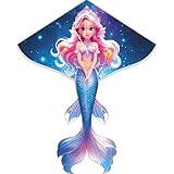 HENGDA KITE Beautiful Mermaid Kite for Kids Beginners and Adults,Cute Design,High Definition Printing,Easy to Fly and Assemble,Suitable for Outdoor Activities,43x54 inch