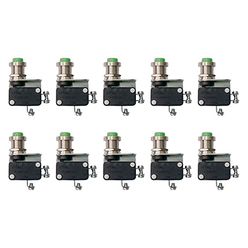 Electronic Spices PACK OF 10 Push Micro Limit Switch Screw type (10A 250V AC)