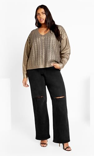 Image of City Chic Plus Size Jumper Iliana in Silver
