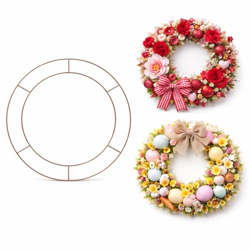 Amerise 20 Pack 12-Inch Wreath Rings DIY Metal Wire Wreath Frame for Wreath Making Supplies Durable Wire Frames for Holiday - Christmas Valentines Easter & Seasonal Door Decor