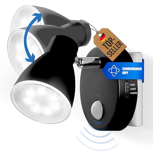 Trango Veilleuse capteur LED *MILO* 2635-015 Eclairage de sécurité 230V avec détecteur de mouvement & fonction automatique en noir, lampe à douille, applique, lampe d'orientation, veilleuse Trango Veilleuse capteur LED *MILO* 2635-015 Eclairage de sécurité 230V avec détecteur de mouvement & fonction automatique en noir, lampe à douille, applique, lampe d'orientation, veilleuse