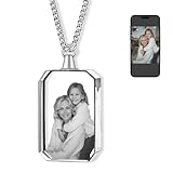 Takuno Collar personalizado con foto de cristal 3D personalizable para tu propia foto con grabado láser 3D, regalo para mujer, 3x0.6x2 cm, Cristal, Cristal