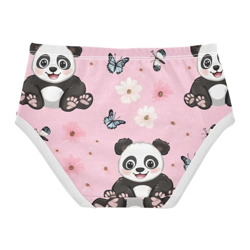 Wusikd Cute Pandas Girls' Underwear Cotton Butterfly Girls Briefs Soft Toddler Underwear 2T2
