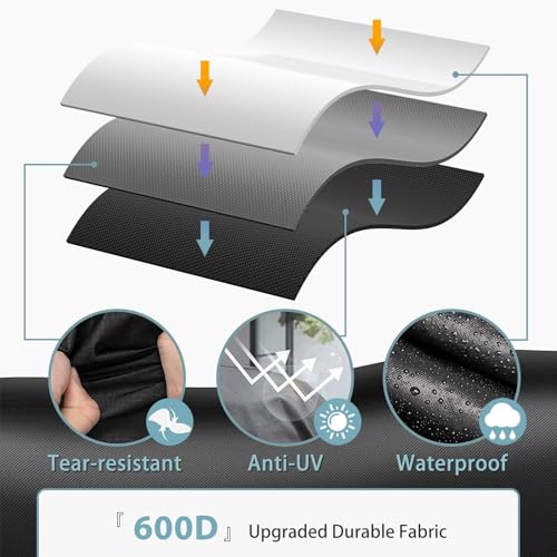 62 Inch Outdoor Grill Cover for Weber Genesis 300 Series and Genesis II,LX 300 Series Gas Grill,Fade Resistant Heavy Duty Waterproof BBQ Cover with Straps,3 Burner Barbecue Cover for Weber - Thumbnail 3