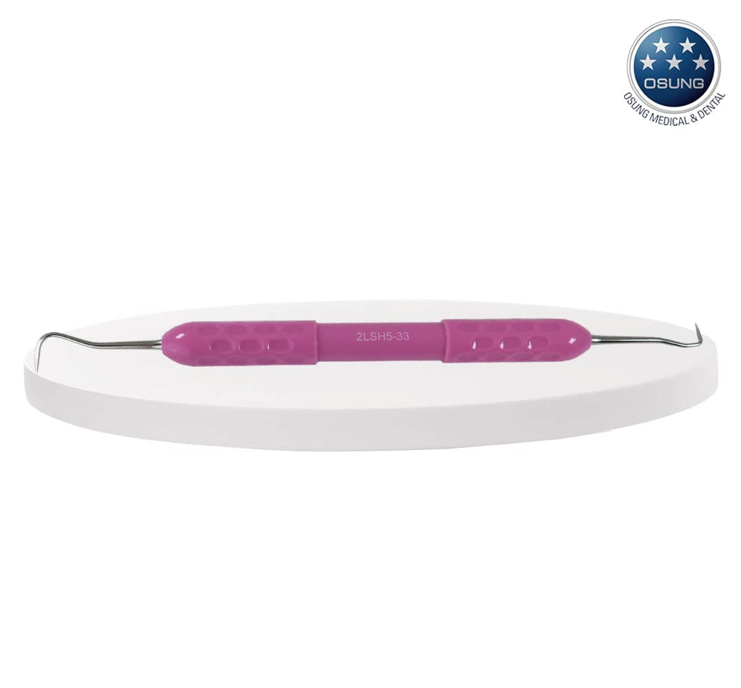 Osung Dental Sickle Scaler - Periodontal Sickle Scaler - Dental Clinical Instrument with Autoclavable Silicone Handle Tartar Remover for Teeth Dental Picks for Teeth H5/33