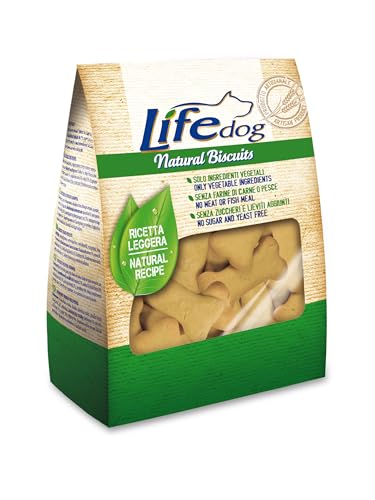 Life Natural Dog Biscuits per Cani – Biscotti Vegetali Cotti al Forno Senza Zuccheri Aggiunti – Snack Leggeri con -25% di Grassi (Ossi)