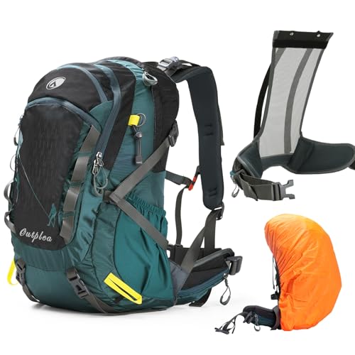 Outplea Mochila de senderismo con espalda de red, mochila de trekking...