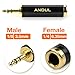 ANDUL 1/4 inch to 3.5mm and 3.5mm(1/8'') Plug Male to 6.35mm (1/4'') Jack Female Stereo Pure Copper Headphone Adapter for Amp Guitar,Piano,etc (Black+Red)