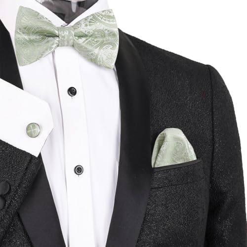 Set de corbatín, pañuelo y mancuernillas para hombre miniatura 4