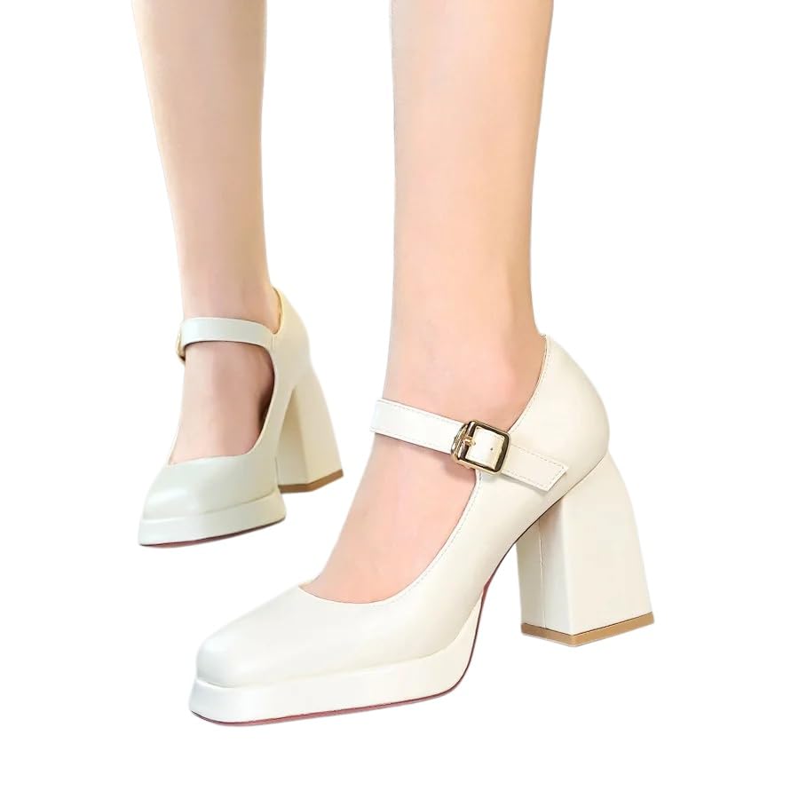 Scarpe Tacco Donna,Eleganti Scarpe con Tacco Alto e Plateau in Stile Vintage