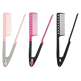 Contenu de l'emballage : vous recevrez 3 peignes de lissage, y compris 1 rose et 1 rouge et 1 noir. Dimensions : 3,5 x 24,5 cm. Le peigne est compact et léger, ce qui le rend facile à transporter.