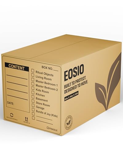 Image of EOSIO 5 Ply Pack 10 Large Size Corrugated Cardboard boxes for Packaging Cartons Cartoon Carton box for Small Business, Packing, Shipping, Moving & Storage,Courier,Transportation,Home Shifting,Parcel