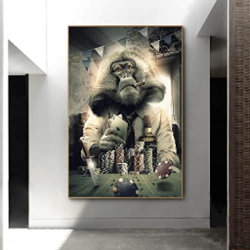 Singe graffiti art impression sur toile haute définition triptyque 20x30