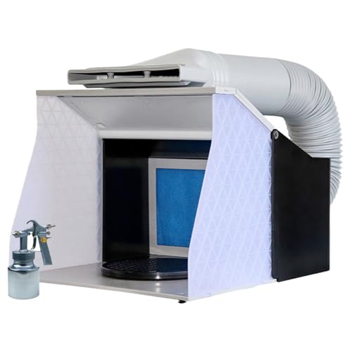 Cabina Portátil de Aerografía, Kit Plegable de Pulverizador de Pintura con 3 Luces Led, Potente Ventilador de Escape, Espacio de Trabajo para Pintar Modelos DIY Hobby Artesanía