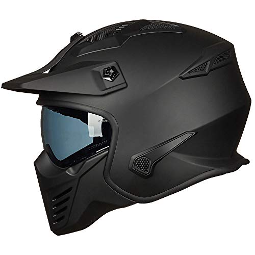 Ilm Open Face Motorcycle 3/4 Half Helmet For Dirt Bike Moped Atv Utv Motocross Cruiser Scooter Dot Model 726X (Matte Black,Xl #TOP6