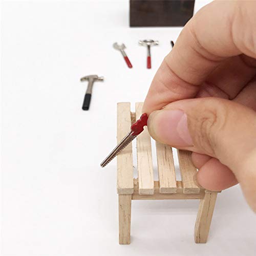 SunaOmni Miniatur Werkzeugkasten, Retro Werkzeugkasten Reparaturwerkzeugmodell 4.7 * 2.9 * 4,9 cm 8 Werkzeuge… – Bild 7