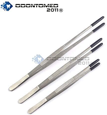 Miniatura 2 de OdontoMed2011 Pinzas de vapor y ultrasonidos de PVC recubierto de puntas que no se marcan 3 pinzas de vapor de acero inoxidable de 8" 10" 12"