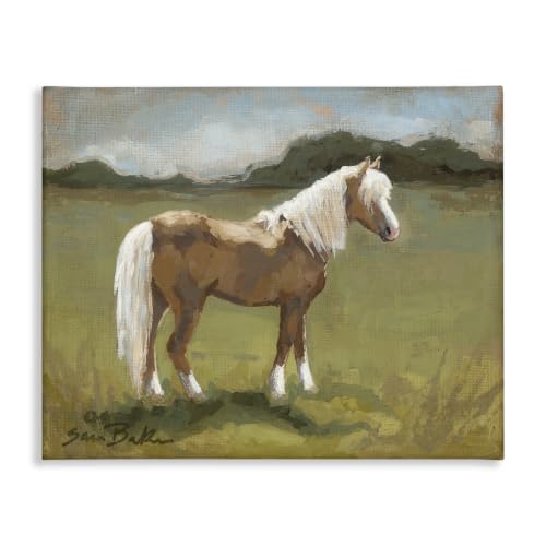Stupell Industries Rural Horse Countryside, 16 x 20 Inch Canvas Wall Art