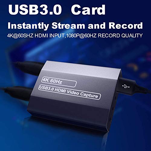 ANSTEN Video Capture Card, HDMI to USB3.0 4K@60HZ Game Capture Device Support Windows Linux OS X System OBS YouTube Twitch Streaming and Recording for PS4 Xbox One Game Use