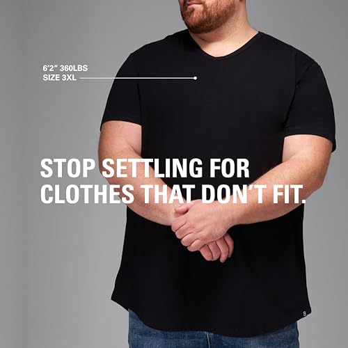 STRONGSIZE V-Neck T-Shirts for Men – Big and Tall Mens Stretch T Shirt2