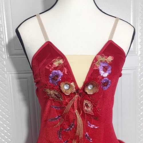 Robe longue de ballet broderie florale costume de danse classique spectacle - 4