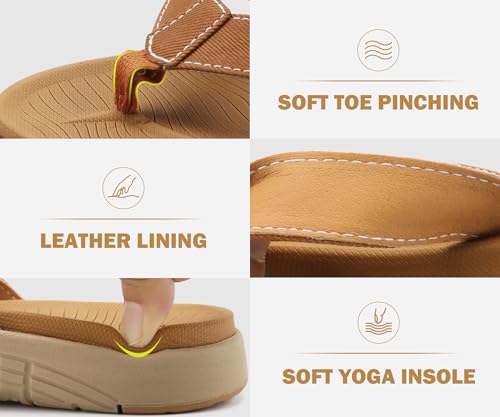 Image of COFACE Flip Flops for Women with Arch Support Beach Thong Sandals for Woman Adjustable Fashion Orthopedic Sandal Outdoor