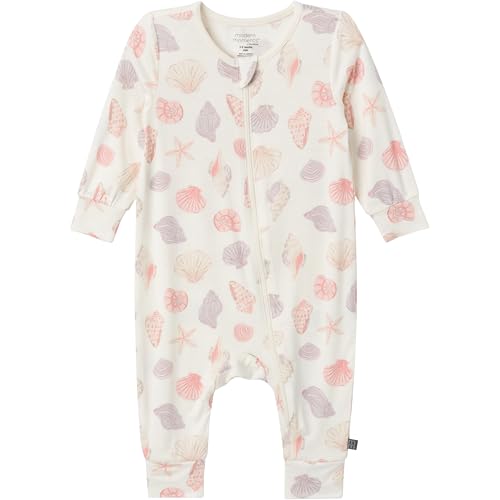 Modern Moments by Gerber Baby Girls' Viscose Footless Coveralls, Ivory Seashells, 18 Months4