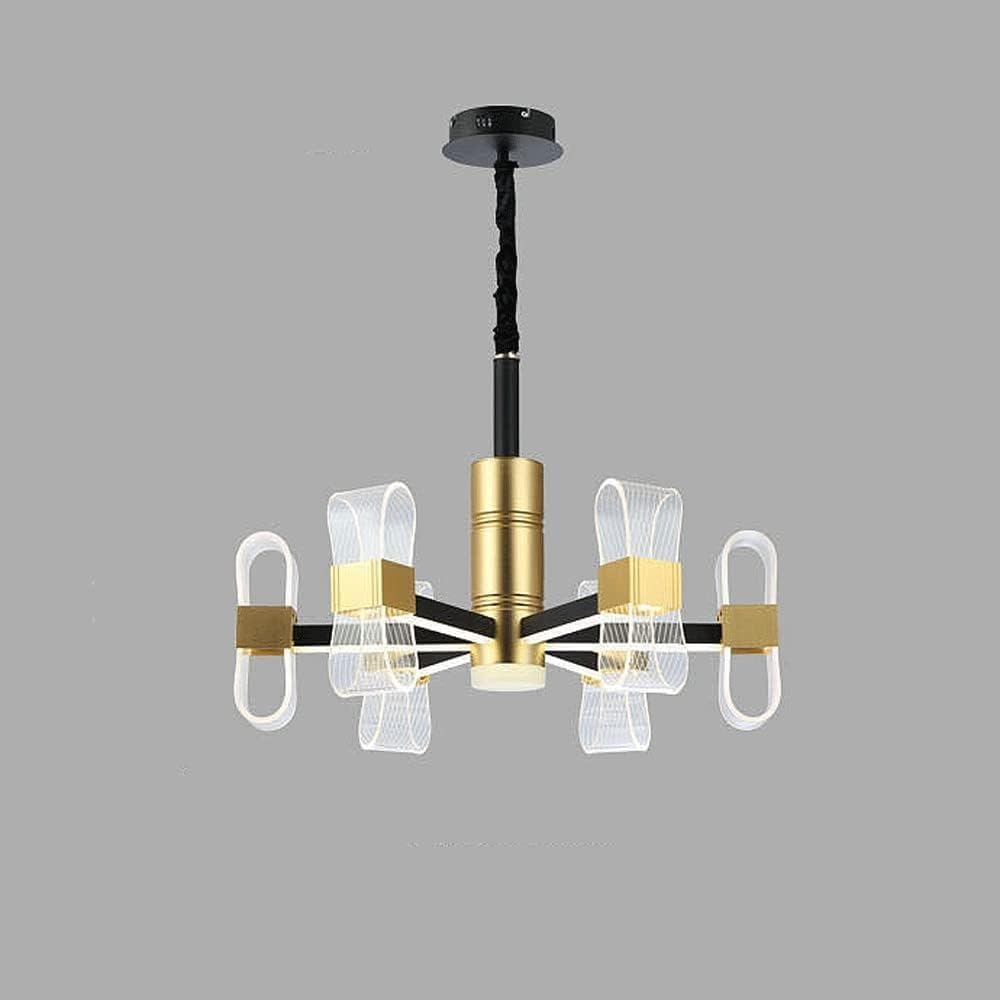 HXYSXHJUO Large Living Room Chandelier, 3-Color Dimming Modern LED Hanging Lighting Pendant Light Fixture, 3 Color Variable Bedroom Decorative Chandeliers Fixtures(12-Lights)