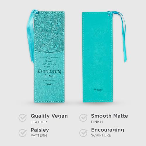 Image of Christian Art Gifts Premium Faux Leather Bookmark: Everlasting Love, Teal