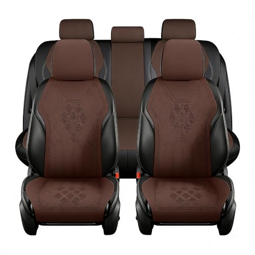 ALDLDA Car Seat Covers for Jeep Wrangler 1986-2025 YJ/TJ/JK/JL, Faux Suede Upholstery Guard, Breathable Soft Automotive Cushions, Non-Slip Interior Accessories,Fullset-Brown
