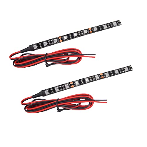 JinXiu Bande Lumineuse Ambre 12V Universal 9 LED 5050 Clignotant Bande Passante pour Vélo, Moto, Véhicule - Lot de 2