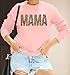 EGELEXY Mama Sweatshirts for Women Leopard Mama Crewneck Best Moms Outfit Lightweight Pullover Tops