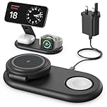 3 in 1 Wireless Charging Station for Apple,Foldable Fast Magnetic Travel Wireless Charger Dock for MagSafe Charger Stand for iPhone 17/16/15/14/13,for Apple Watch,for AirPods