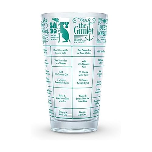 Genuine Fred Fred GOOD MEASURE Cocktail Recipe Glass, Gin