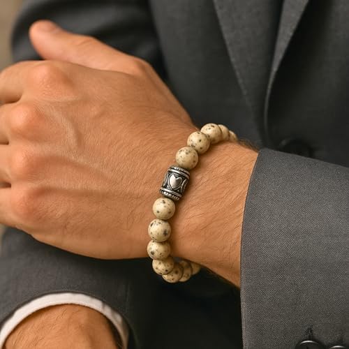 Image of THE MEN THING Natural Stone Bracelets - Adjustable Beaded Wristwear for Men & Boys (Multi-Design Collection)