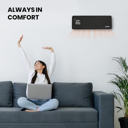 Schallen Oscillating Wall Mounted Over Door PTC Heater with LED Digital Display, 24 Hour Timer and Remote Control (White) - Image 5