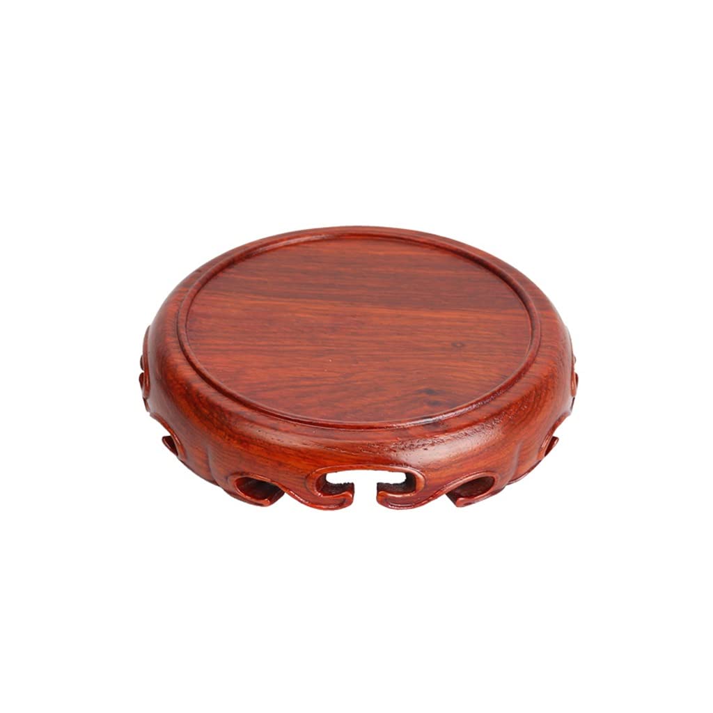 MPOPO Bonsai Pedestal Wooden Vase Base Indoor Flower Pot Stand Living Room Bonsai Home Buddha Statue Teapot Display Plant Vase Display Stands Pedestal Base(M)