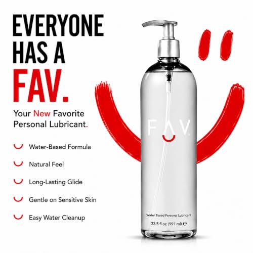 Image of FAV Water Based Luxury Personal Lubricant, Natural Feeling Lube for Women Men and Couples, Toy Friendly, Condom Safe, 33.5 Fl Oz
