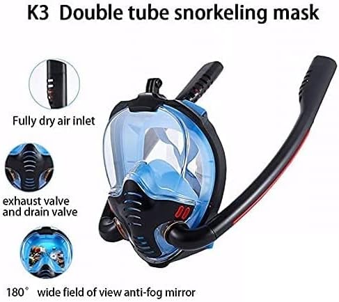 Snorkel Mask for Adult Kids Full Face Silicone Snorkel Mask180° Panoramic View Underwater Snorkel Mask Suitable for Men Women Adult Youth