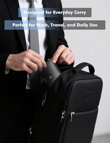 Wallet for Men Wallet with Slim Pop Up Card Holder 9-13 Cards, Bifold Minimalist Smart Wallet RFID Blocking Credit Card Holder Compact Metal Aluminum Card Case (Black)4