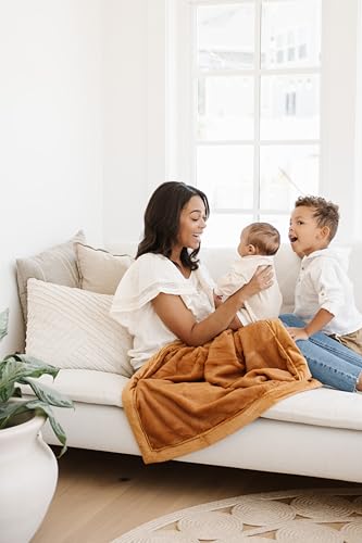 Image of SARANONI Luxury Receiving Blankets for Babies | Ultra-Soft Lush and Boutique Quality Baby Blanket | Camel - 40 inch x 30 inch