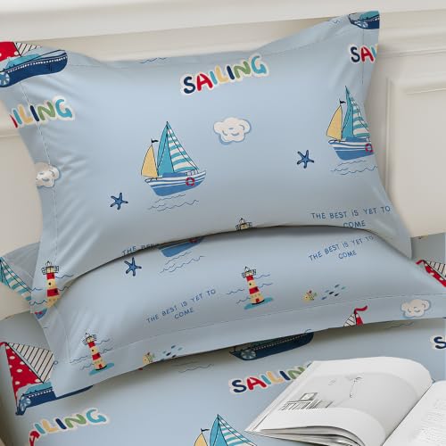 Image of Weave & Decor Cotton Feel Kids Bedsheet Double Bed 90x90 inches, Soft Fabric, Includes 2 Pillow Covers 20x30 inches