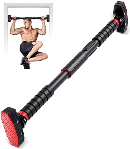 Brimoon Pull Up Bar for Doorway, Chin Up Bar with No Screws, Upgrade Strength Training Pull-Up Bars with Double Locking Mechanism for Home Gym Workout, Max Load 550lbs and Adjustable Width 27.55"-39.37"