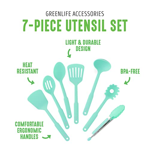 image for GreenLife Cooking Tools and Utensils, 7 Piece Nylon Set including Spat